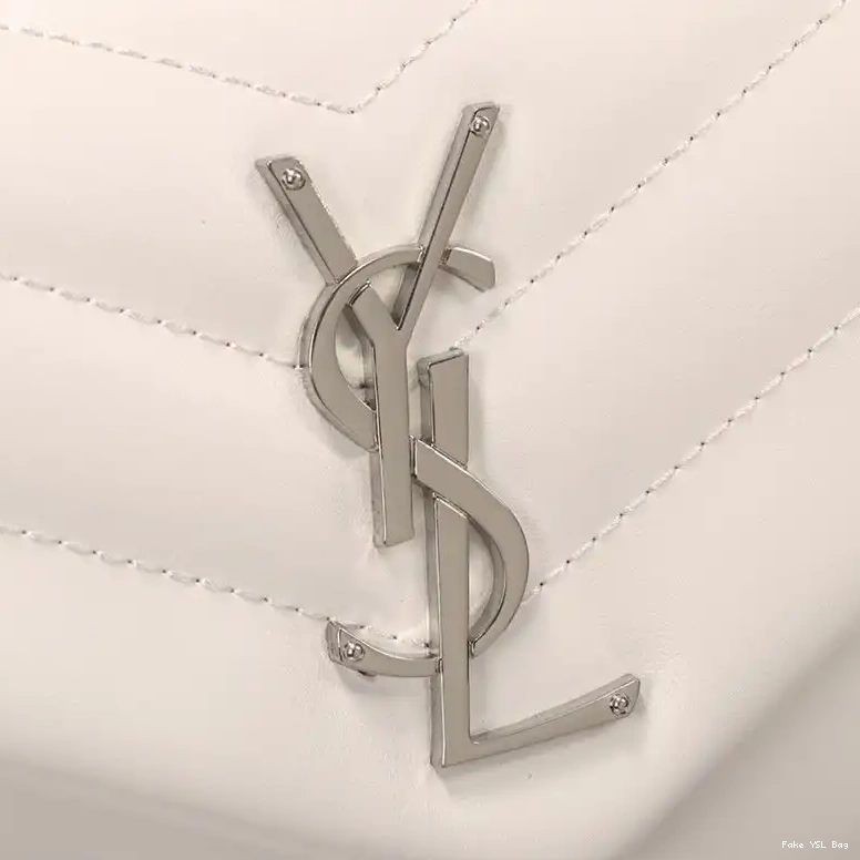 CHEAP Small In Bag Matelasse Chain White Saint Laurent Leather Loulou Silver Y 0408